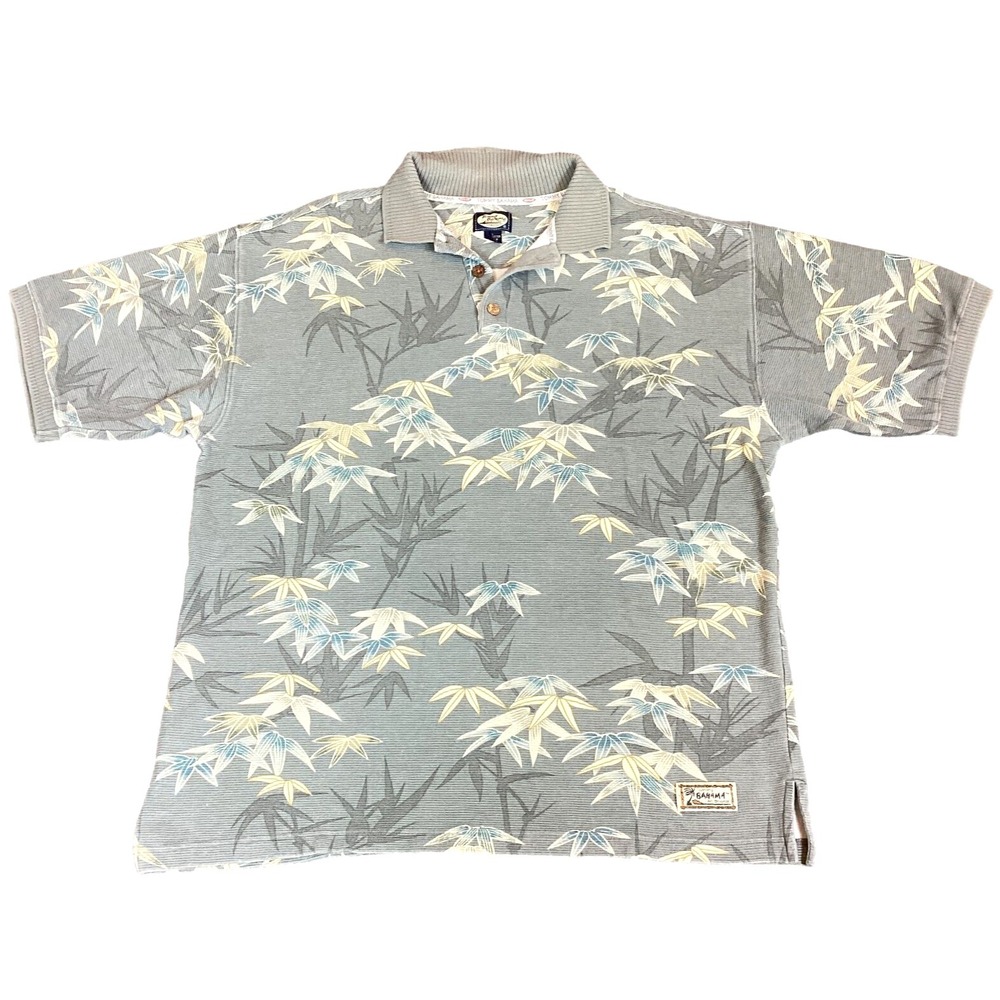 Tommy Bahama Cotton Polo Shirt Men's L Gray Multi #249J